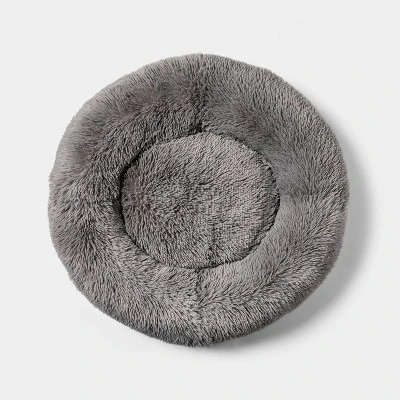 Super Plush Cuddler Round Dog Bed - Gray - Boots & Barkley™ 1 Super Plush Cuddler Round Dog Bed - Gray - Boots & Barkley™