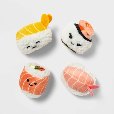 Smiling Sushi Flush Cat Toy - 4pk - Boots & Barkley™ 3 Smiling Sushi Flush Cat Toy - 4pk - Boots & Barkley™ - Image 3