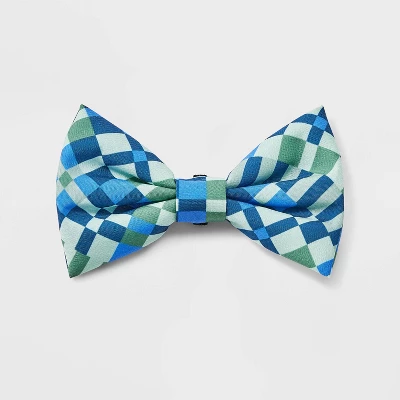 Geo Check Dog Bowtie - Boots & Barkley™ One Size Fits Most 1 Geo Check Dog Bowtie - Boots & Barkley™ One Size Fits Most