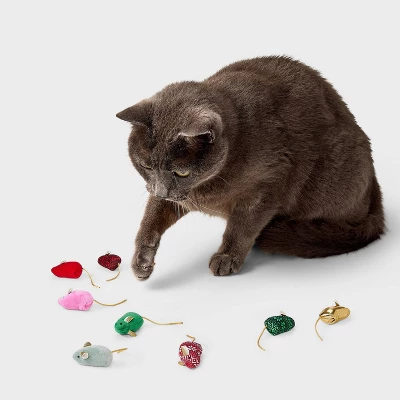 Skitter Mice Cat Plush Toy Set - 8pcs - Boots & Barkley™ 1 Skitter Mice Cat Plush Toy Set - 8pcs - Boots & Barkley™