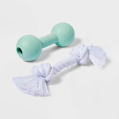 Bundle Puppy Rubber & Rope Dog Toy Set - 2pc - Boots & Barkley™ 2 Bundle Puppy Rubber & Rope Dog Toy Set - 2pc - Boots & Barkley™ - Image 2