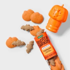 Halloween Pumpkin Flavor Biscuit Filled Jack-O-Lantern Tube Dog Treats - Boots & Barkley™ 5oz