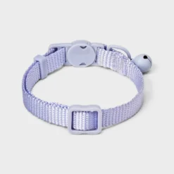 Adjustable Length With Bell Cat Collar - One Size Fits Most - Lilac Purple - Boots & Barkley™