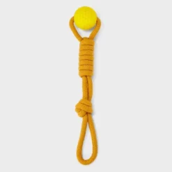 14" Rope With Ball Dog Toy - Boots & Barkley™ Yellow 7 14" Rope With Ball Dog Toy - Boots & Barkley™ Yellow -Boots & Barkley GUEST 4b23d4d2 51f0 4246 9388 5dc3d404fb3f