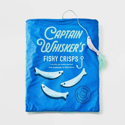 Captain Whiskers Fish Crisps Crinkle Bag Cat Plush Toy - Boots & Barkley™ 3 Captain Whiskers Fish Crisps Crinkle Bag Cat Plush Toy - Boots & Barkley™ - Image 3
