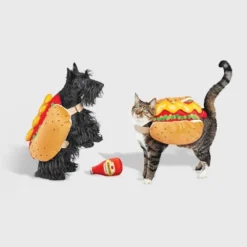 Hot Dog Full Body Halloween Dog And Cat Costume With Ketchup Toy - Boots & Barkley™ -Boots & Barkley GUEST 5d0c34a1 d076 41cd a2aa 3d8aa9c73551