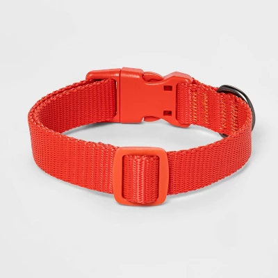 Basic DTM Dog Adjustable Collar - Tomato Red - Boots & Barkley™ 1 Basic DTM Dog Adjustable Collar - Tomato Red - Boots & Barkley™