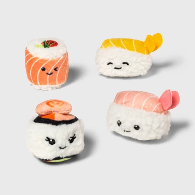 Smiling Sushi Flush Cat Toy - 4pk - Boots & Barkley™ 2 Smiling Sushi Flush Cat Toy - 4pk - Boots & Barkley™ - Image 2