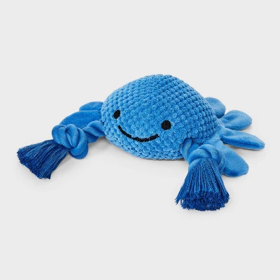 8.5" Blue Crab Dog Rope Plush Toy - Boots & Barkley™ 4 8.5" Blue Crab Dog Rope Plush Toy - Boots & Barkley™ - Image 4
