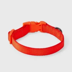 Basic Adjustable With Color Matching Buckle Dog And Cat Collar - Boots & Barkley™ Bright Orange