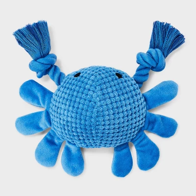8.5" Blue Crab Dog Rope Plush Toy - Boots & Barkley™ 2 8.5" Blue Crab Dog Rope Plush Toy - Boots & Barkley™ - Image 2