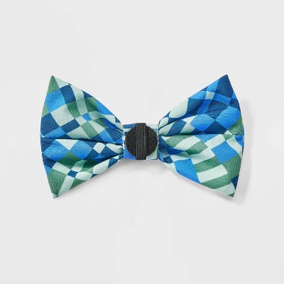 Geo Check Dog Bowtie - Boots & Barkley™ One Size Fits Most 2 Geo Check Dog Bowtie - Boots & Barkley™ One Size Fits Most - Image 2