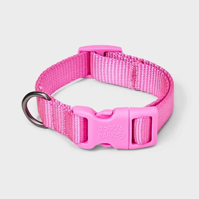 Basic DTM Adjustable Length And Reinforced Stitching Dog Collar - Pink - Boots & Barkley™ 1 Basic DTM Adjustable Length And Reinforced Stitching Dog Collar - Pink - Boots & Barkley™