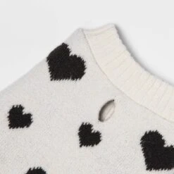 White With Black Hearts Dog And Cat Sweater - Boots & Barkley™ -Boots & Barkley GUEST b9c1840c 674c 484f ae80 1e1a98f825a7