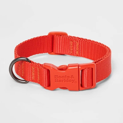 Basic DTM Dog Adjustable Collar - Tomato Red - Boots & Barkley™ 2 Basic DTM Dog Adjustable Collar - Tomato Red - Boots & Barkley™ - Image 2