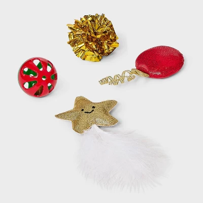 Star Cat Ball Plush Toy Set - 4pcs - Boots & Barkley™ 2 Star Cat Ball Plush Toy Set - 4pcs - Boots & Barkley™ - Image 2