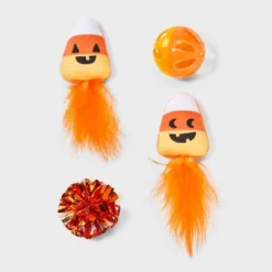 Candy Corn Cat Ball Plush Toy Set - 4pk - Boots & Barkley™ -Boots & Barkley GUEST be752daf 8dc9 4ec4 a675 ffc7e0792886