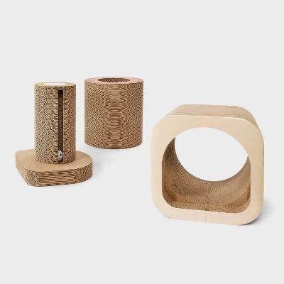 Multipiece Corrugate Cat Scratcher - Assorted Browns - 15" - Boots & Barkley™ 1 Multipiece Corrugate Cat Scratcher - Assorted Browns - 15" - Boots & Barkley™