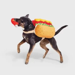 Hot Dog Full Body Halloween Dog And Cat Costume With Ketchup Toy - Boots & Barkley™ -Boots & Barkley GUEST c3cb9d7c 9de8 4b3d 984d e68d08f9660a