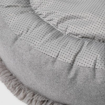 Super Plush Cuddler Round Dog Bed - Gray - Boots & Barkley™ 2 Super Plush Cuddler Round Dog Bed - Gray - Boots & Barkley™ - Image 2