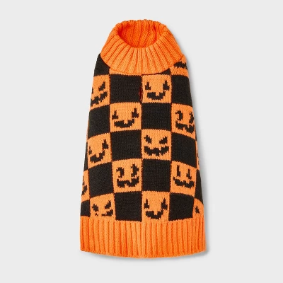 Pumpkin Faces Dog And Cat Sweater - Boots & Barkley™ 1 Pumpkin Faces Dog And Cat Sweater - Boots & Barkley™