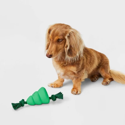 3.25" Rubber Christmas Tree Dog Rope Plush Toy - Boots & Barkley™ 1 3.25" Rubber Christmas Tree Dog Rope Plush Toy - Boots & Barkley™