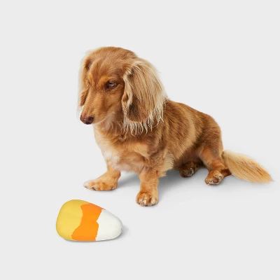 Rubber Candy Corn Dog Plush Toy - Boots & Barkley™ 1 Rubber Candy Corn Dog Plush Toy - Boots & Barkley™