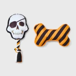 Skull And Bone Dog Rope Plush Toy Set - 2pk - Boots & Barkley™