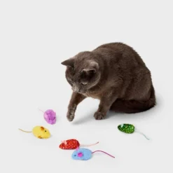 Mouse Critter Cat Plush Toy Set - 5pc - Boots & Barkley™