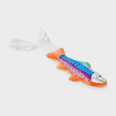 Shimmery Fish Kicker Cat Plush Toy - Boots & Barkley™ 2 Shimmery Fish Kicker Cat Plush Toy - Boots & Barkley™ - Image 2
