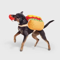 Hot Dog Full Body Halloween Dog And Cat Costume With Ketchup Toy - Boots & Barkley™ -Boots & Barkley GUEST f48e72a3 ad78 461d 954f b905cc00d3ad