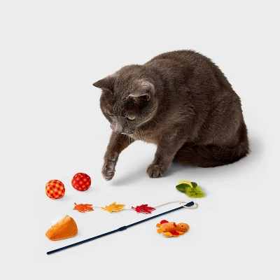 Thanksgiving Cat Wand Plush Toy Set - 6pk - Boots & Barkley™ 3 Thanksgiving Cat Wand Plush Toy Set - 6pk - Boots & Barkley™ - Image 3